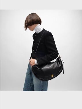 MEDIUM SOFT TRIOMPHE HALFMOON IN SHINY LAMBSKIN orig. $3450 USD